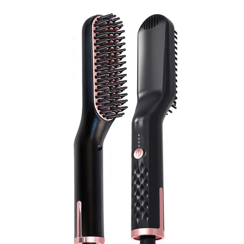 Electric Hair Straightener Brush Hair Brush Hot Air Comb Straightening Dryer Styler Air Hot Air Brush Flat Iron Hair Straightener Brush